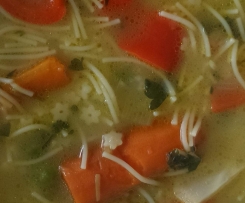 Gemüsesuppe mit kleinen Nudeln