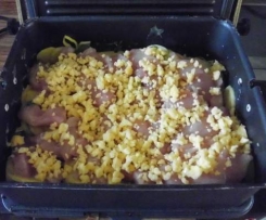 Kartoffelgratin mit Hähnchen