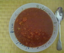 Tomatensuppe mit frischen Tomaten und Möhren
