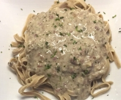 Pilzsoße mit Eiweißnudeln - Lowcarb