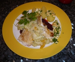 Skrei = Winter Kabeljau auf Rote Bete Püree (abgewandelt nach e&t 2/2015)