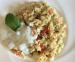 Couscous-Salat mit Zitronen-Joghurt-Dressing
