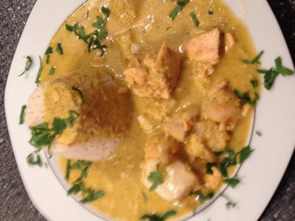 Fischragout mit Kokosmilch