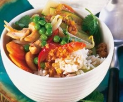 Chinesische Gemüse-Reis-Garnelenpfanne, ruck zuck