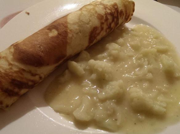 Blumenkohl mit Pfannkuchen