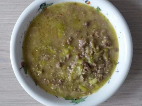 Hackfleisch-Lauch-Suppe   ~Milch- und Gluten-frei~