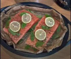 Lachs mit Olivenkraut & Zitronenverbene