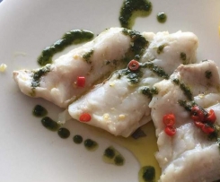 Wolfsbarsch mit Basilikumöl