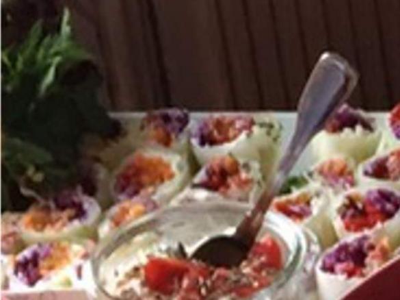 Kohl Wraps Rohkost Wrap Weißkohl Rotkohl Möhre Paprika