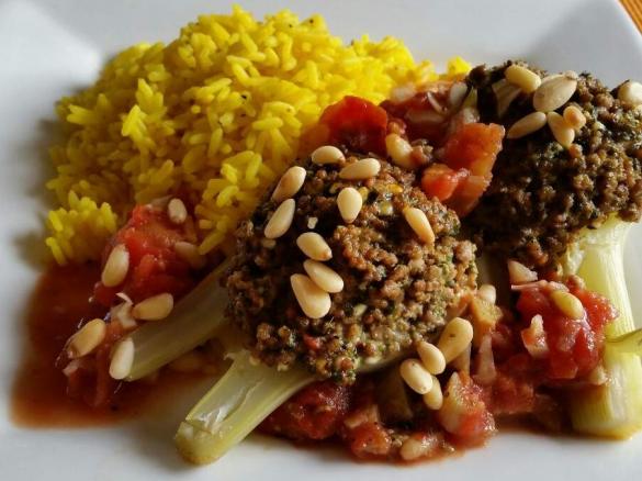 tunesischer Fenchelauflauf  mit Kurkumareis