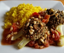 tunesischer Fenchelauflauf  mit Kurkumareis