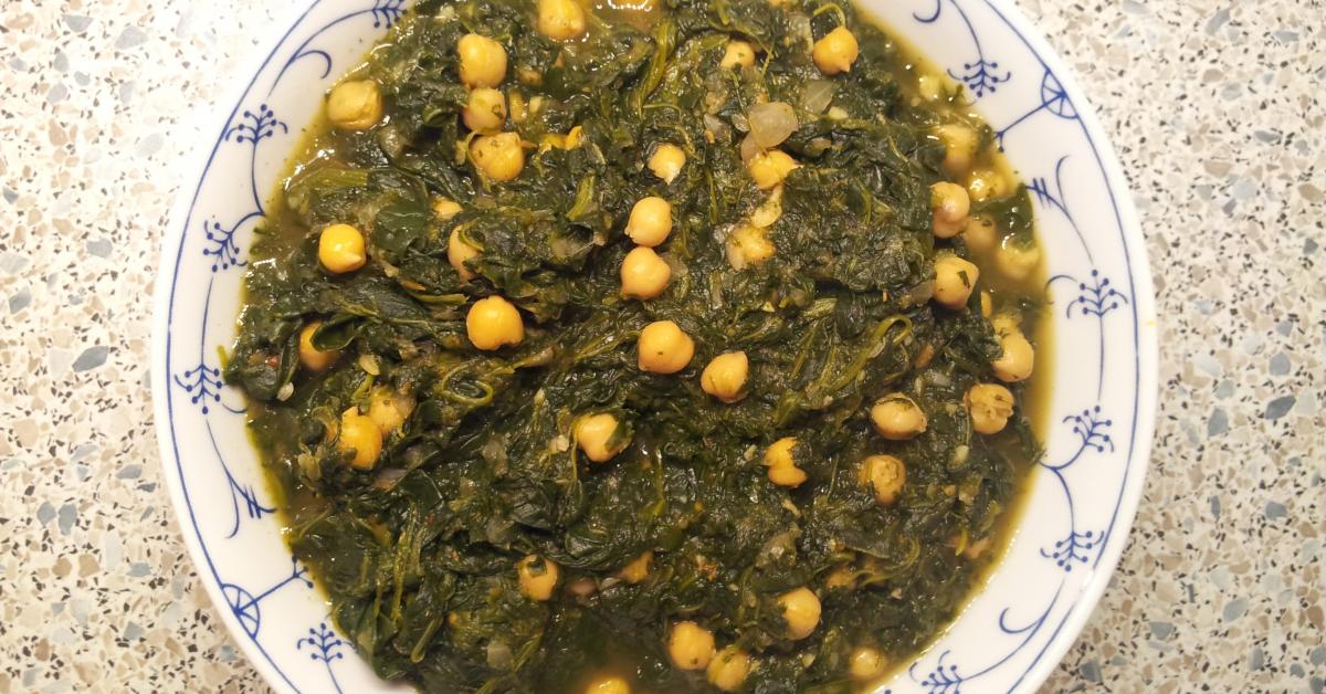 Palak - Indischer Spinat mit Kichererbsen, vegan
