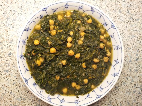 Palak - Indischer Spinat mit Kichererbsen, vegan