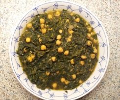 Palak - Indischer Spinat mit Kichererbsen, vegan