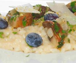 Champignon-Risotto mit Heidelbeeren