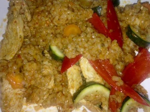 Rotes Thai Curry Risotto mit Hühnchen - Variation von Rotes Thai Curry Risotto mit Garnelen Rezept des Tages vom 07.10.15