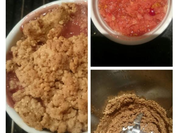 Birnen- Preiselbeeren Crumble (im Weckglas)