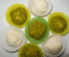 Kokos- und Pistazienpralinen