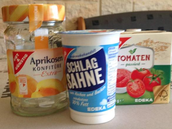 Pute/ Hähnchenfleisch in Tomaten-Aprikosensosse