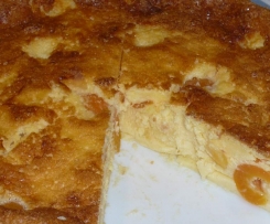 Käsekuchen mit Aprikosen ohne Boden