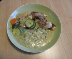 Hähnchen in Senfrahmsoße mit Reis - All-in-One