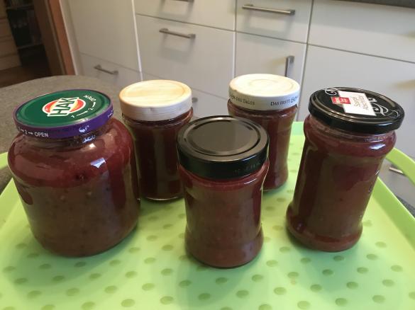 Mango-Plaumen-Weintrauben Konfitüre