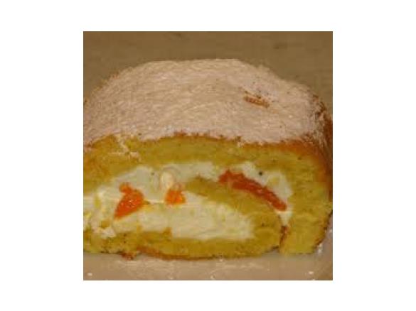 Käsesahnerolle mit Mandarinen Biskuitrolle