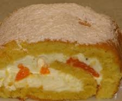 Käsesahnerolle mit Mandarinen Biskuitrolle