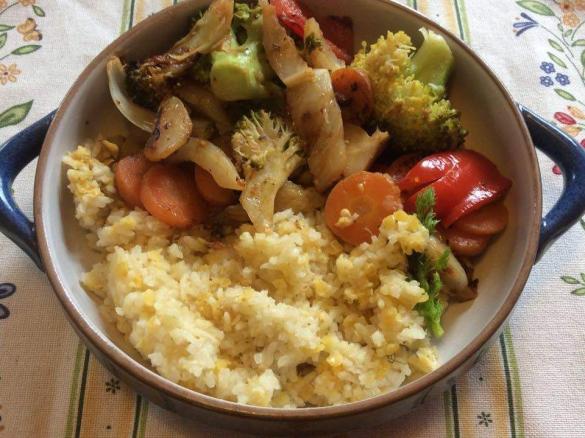 Mediterranes Zitronengemüse mit Linsenreis vegetarisch/vegan