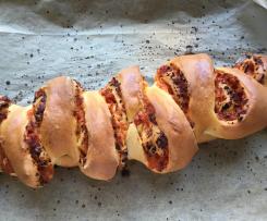 Partyähre mit Schinken und Gouda