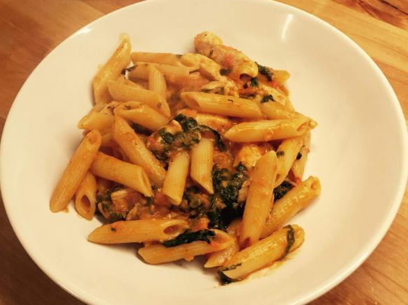 Cremige Tomaten Spinat Pasta