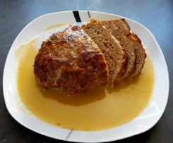fluffliger Hackbraten mit Sahnesoße