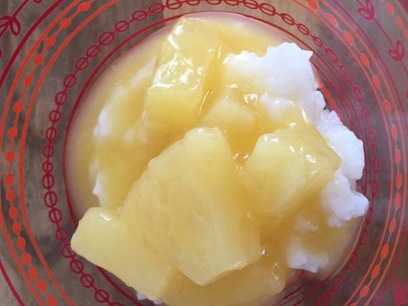 Kokosmilchreis mit Ananaspudding