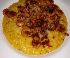 Möhren-Risotto mit leckeren Garnelen