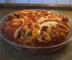 Tomaten- Falte ( Faltenbrot oder Ziehharmonikabrot  )