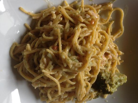 Spaghetti mit Garnelen