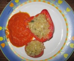 Gefüllte Paprika mit Kartoffelfüllung (Variante zu dem Rezept aus dem Kochbuch "Leicht & Lecker)
