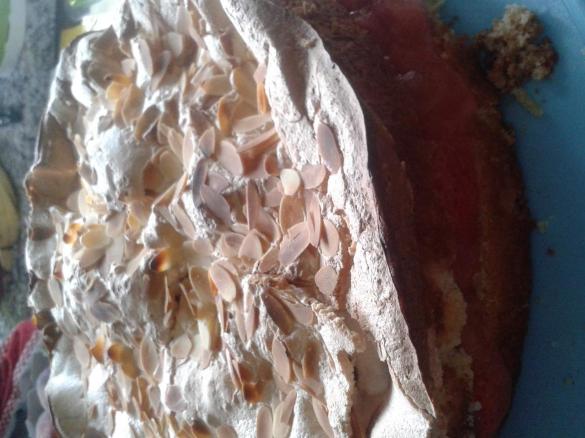 Erdbeer-Rhabarber-Baisertorte/-kuchen