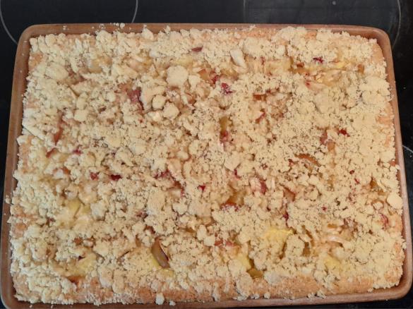 Apfelkuchen mit Vanillepudding