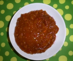 Chutney von Tomaten und Kürbis indischer Art