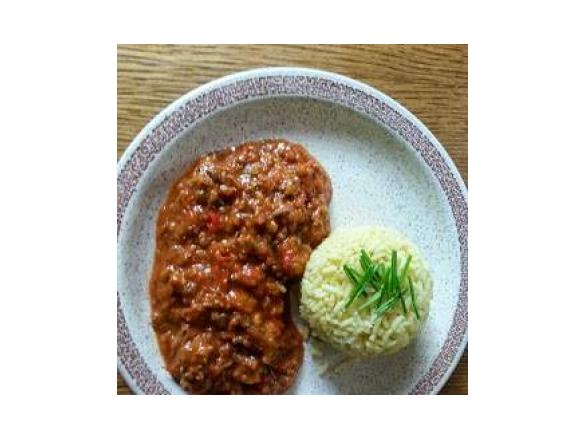 Gemüse-Hackfleisch mit Currreis a la Maibrit