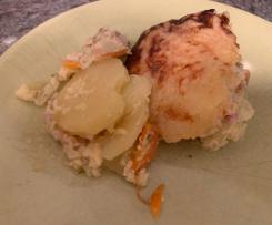 Schneller Käse-Zwiebel-Kartoffelgratin