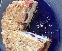 Schneller Apfel- oder Pflaumen- Quark-Streuselkuchen