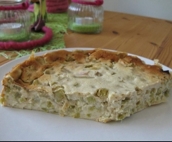 Rhabarberkuchen ohne Boden oder Rhabarber-Quark-Dessert