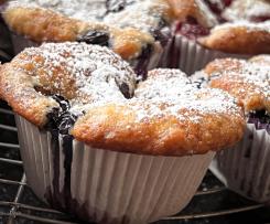 Heidelbeermuffins mit Schmand und Haferflocken