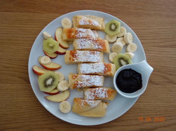 Pfannkuchen-Fingerfood mit Obst
