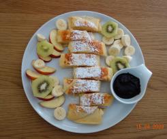 Pfannkuchen-Fingerfood mit Obst