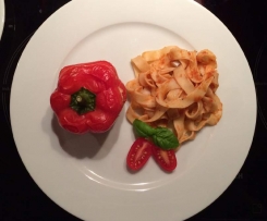 Peperoni ripieni con pollo - Gefüllte Paprika mit Hühnchen - All in one