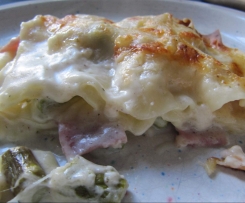 Spargel-Lasagne, grün-weiß