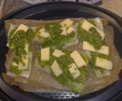 Kabeljau unter der Pestohaube